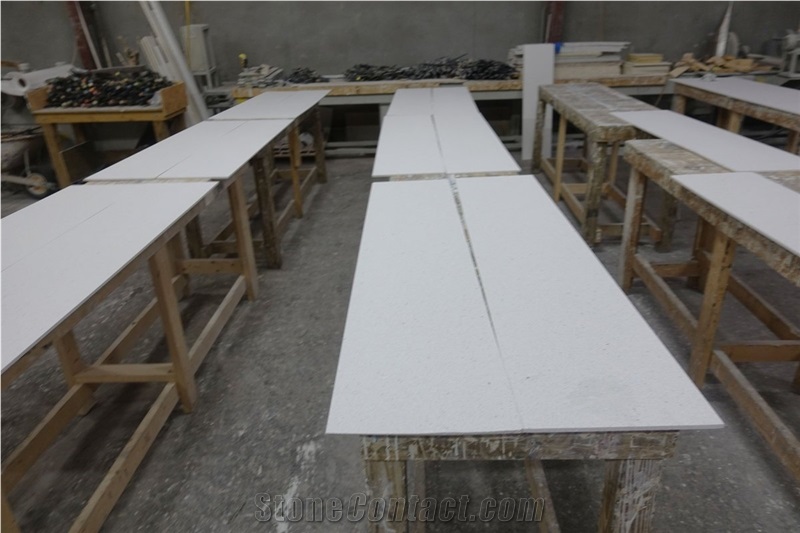 Pure White Artificial Stones Terrazzo Tile