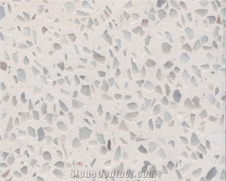 White Terrazzo Slabs Artificial Stone Tiles