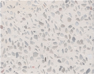 White Terrazzo Slabs Artificial Stone Tiles