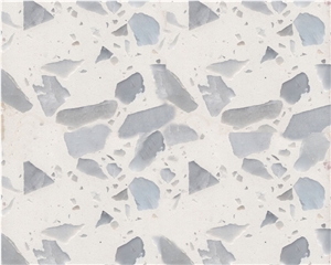 White Terrazzo Slabs Artificial Stone Tiles