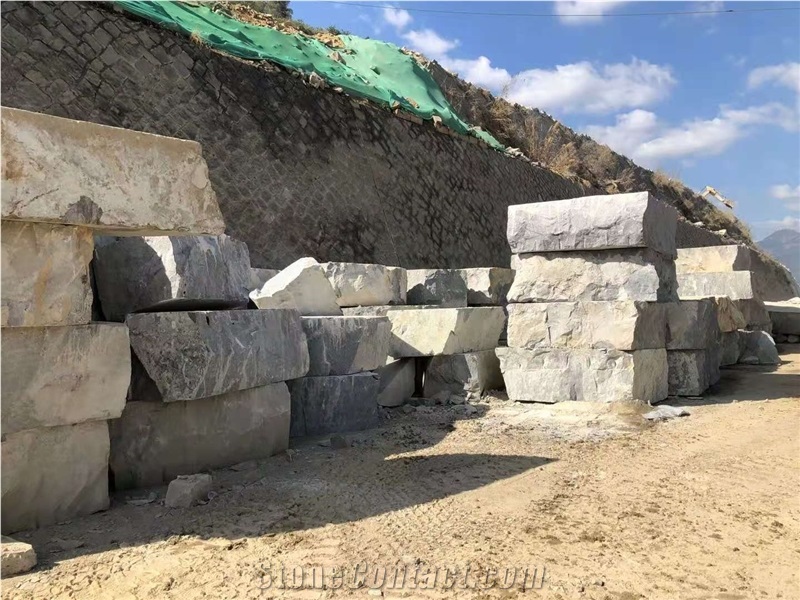 Atlantic Lava China Sky Blue Grey Granite Blocks