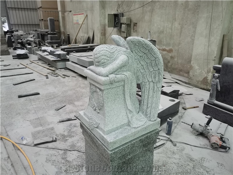 G603 Granite Weeping Angel Sculpture