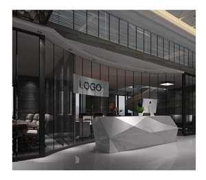 Acrylic Office Diamond Reception Desk Design