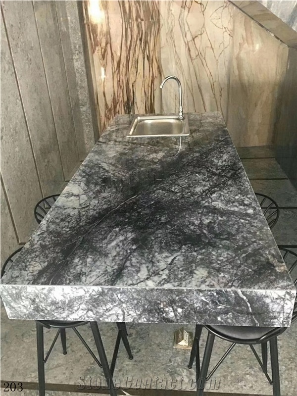 Agate Black and White Marble Slabs Flooring Tiles