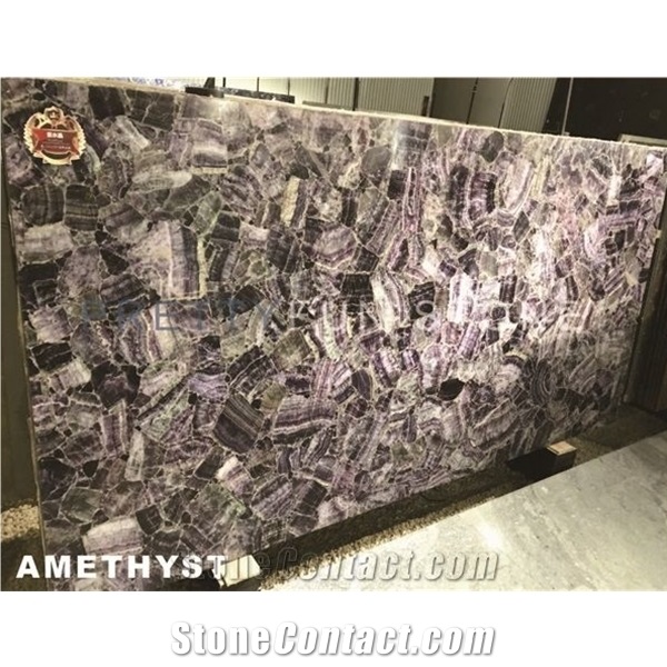 Amethyst Blue Quartz Semiprecious Stone Slabs