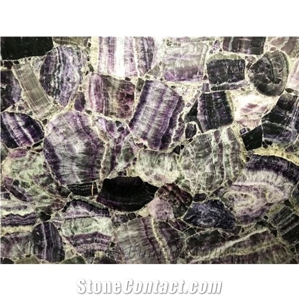Amethyst Blue Quartz Semiprecious Stone Slabs