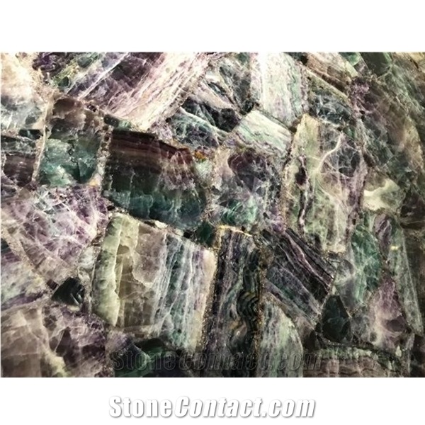 Amethyst Blue Quartz Semiprecious Stone Slabs