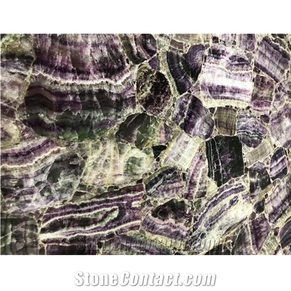 Amethyst Blue Quartz Semiprecious Stone Slabs