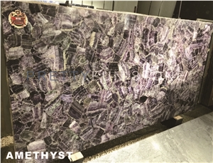 Amethyst Semiprecious Stone Blue Quartz Gemstone Slabs