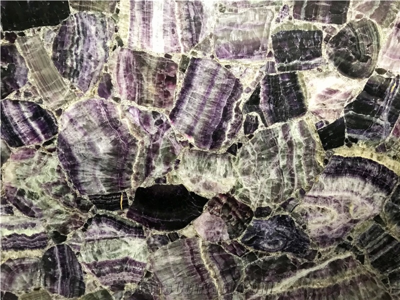 Amethyst Semiprecious Stone Blue Quartz Gemstone Slabs