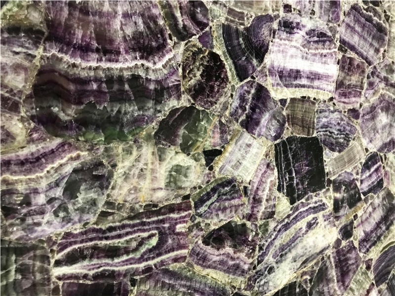 Amethyst Semiprecious Stone Blue Quartz Gemstone Slabs