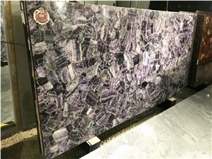 Amethyst Semiprecious Stone Blue Quartz Gemstone Slabs