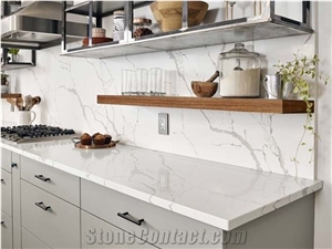 Artificial Calacatta White Quartz Stone Countertop