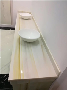 Artificial Marble Yellow Wooden Nano Glass Stone