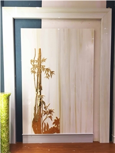 Artificial Marble Yellow Wooden Nano Glass Stone