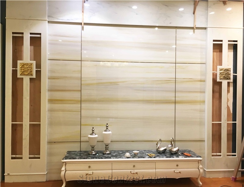 Artificial Marble Yellow Wooden Nano Glass Stone