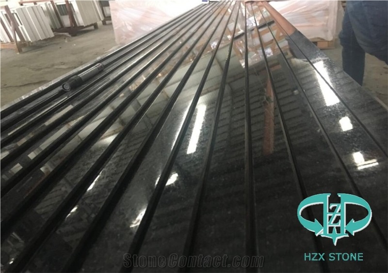 Black Galaxy Granite Tile Slab Countertop