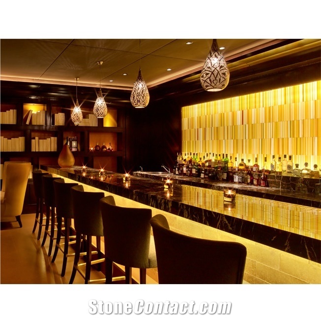 Black Solid Surface Bar Counter Top