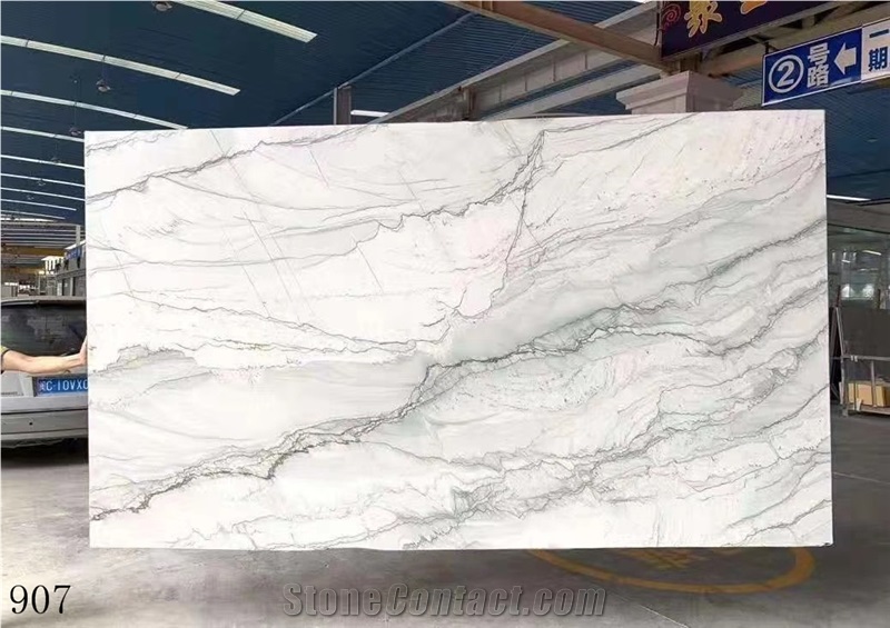 Brazil Calacatta White Quartzite Book Match