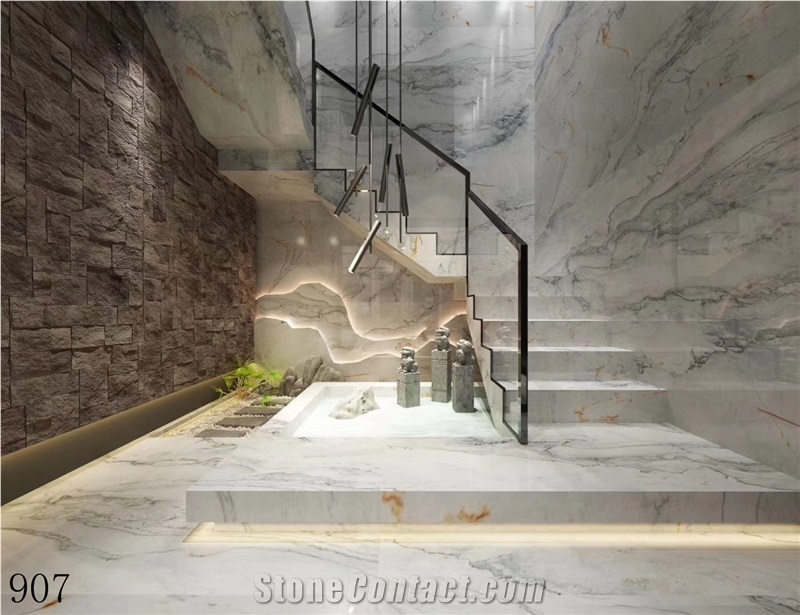 Brazil Calacatta White Quartzite Book Match