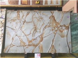 Brazil Roman Impression Quartzite Slab Tiles Use