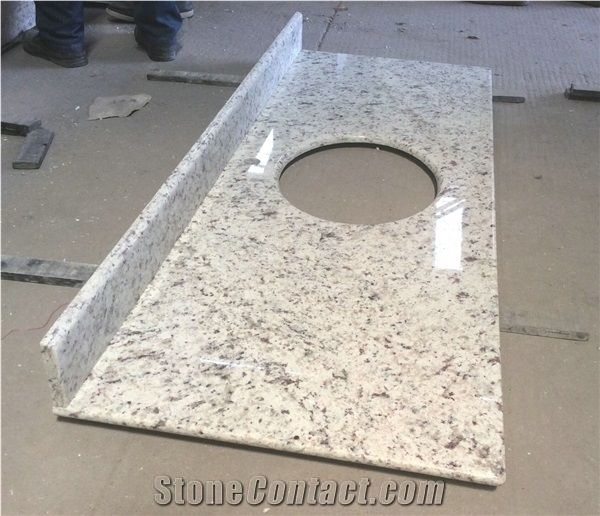 Brazil Rose White Granite Countertop with Back Splashes
