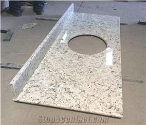 Brazil Rose White Granite Countertop with Back Splashes