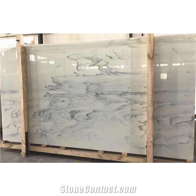 Calacatta White Nano Glass Artificial Stone Tiles