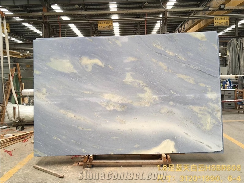 China Blue Sky White Clouds Marble Slabs Paving