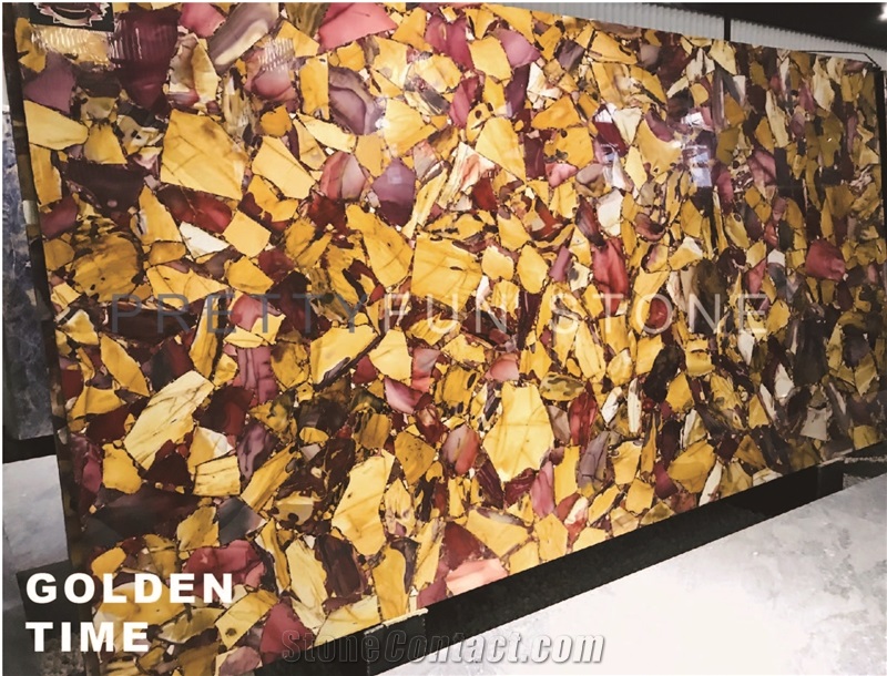 Colorful Agate Stone Semi Precious Slab Tiles