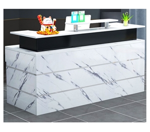 Commercial Calacatta Reception Front Counter Desk