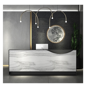 Commercial Imitation Marble Counter Reception Desk
