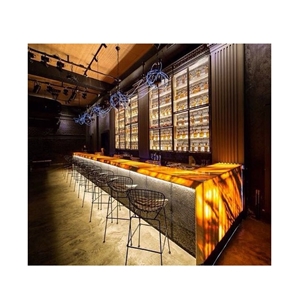 Custom Made Translucent Stone Bar Custom Made Translucent Stone Bar