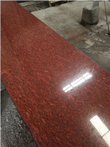 Dyed Red Granite Slab with Red Thick Flower