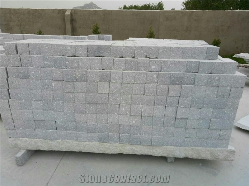 G375 Rushan Grey Paving Stone Cobble Cubes