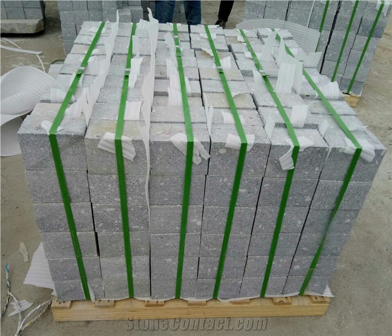 G375 Rushan Grey Paving Stone Cobble Cubes