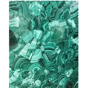 Gem Semiprecious Malachite Green Stone Slabs Tiles