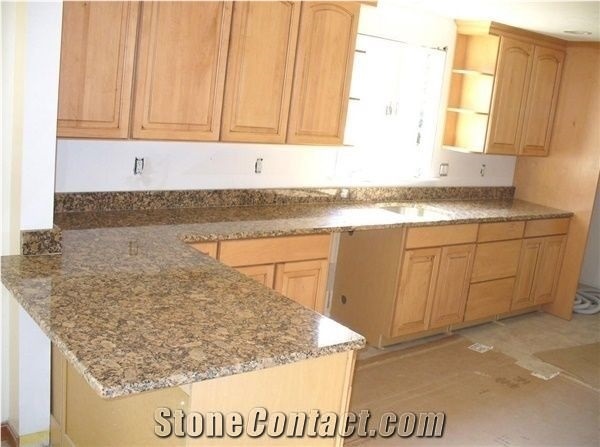 Giallo Fiorito Kitchen Countertop, Yellow Granite