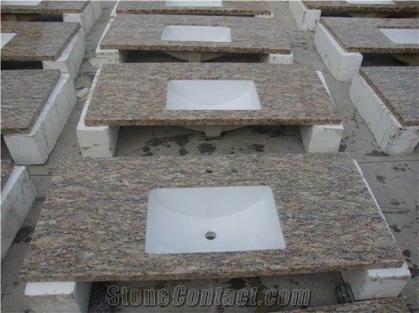 Giallo Santa Cecilia Yellow Granite Vanity Bath Top