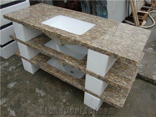 Giallo Santa Cecilia Yellow Granite Vanity Bath Top