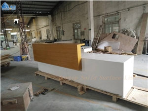 Gloss Solid Surface Reception Desk Design