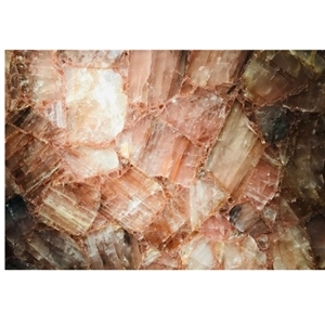 Luxurious Orange Quartz Pink Semiprecious Stone