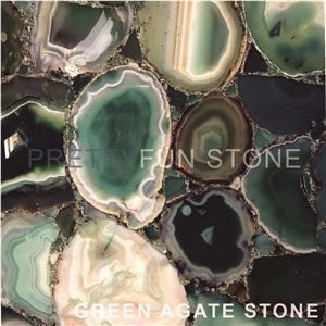 Luxury Green Agate Backlit Stone Slab