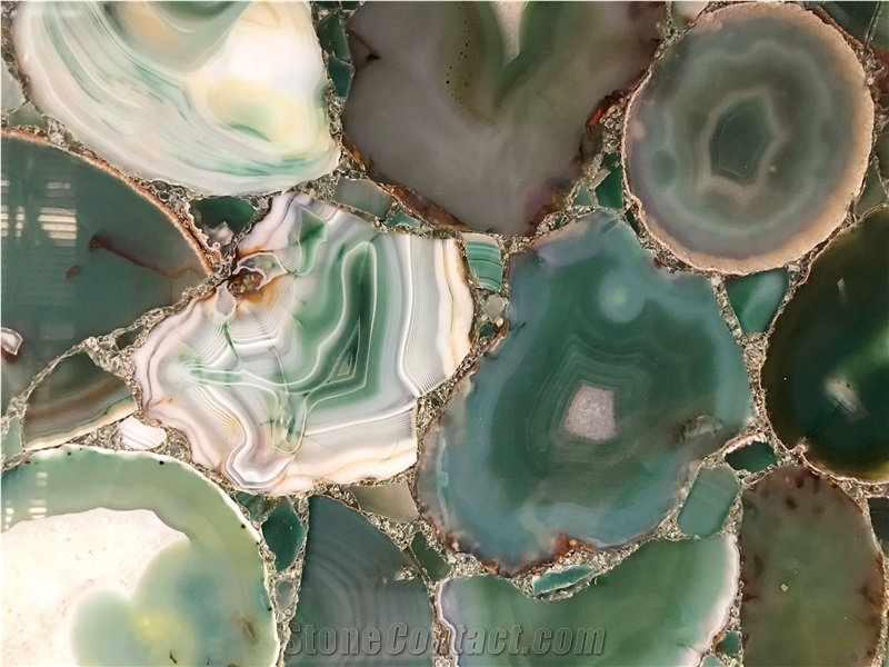 Luxury Green Agate Backlit Stone Slab