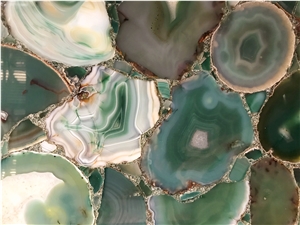 Luxury Green Agate Backlit Stone Slab