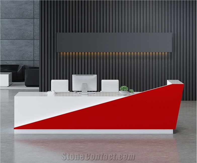 Modern Office Diamond Reception Desk Design