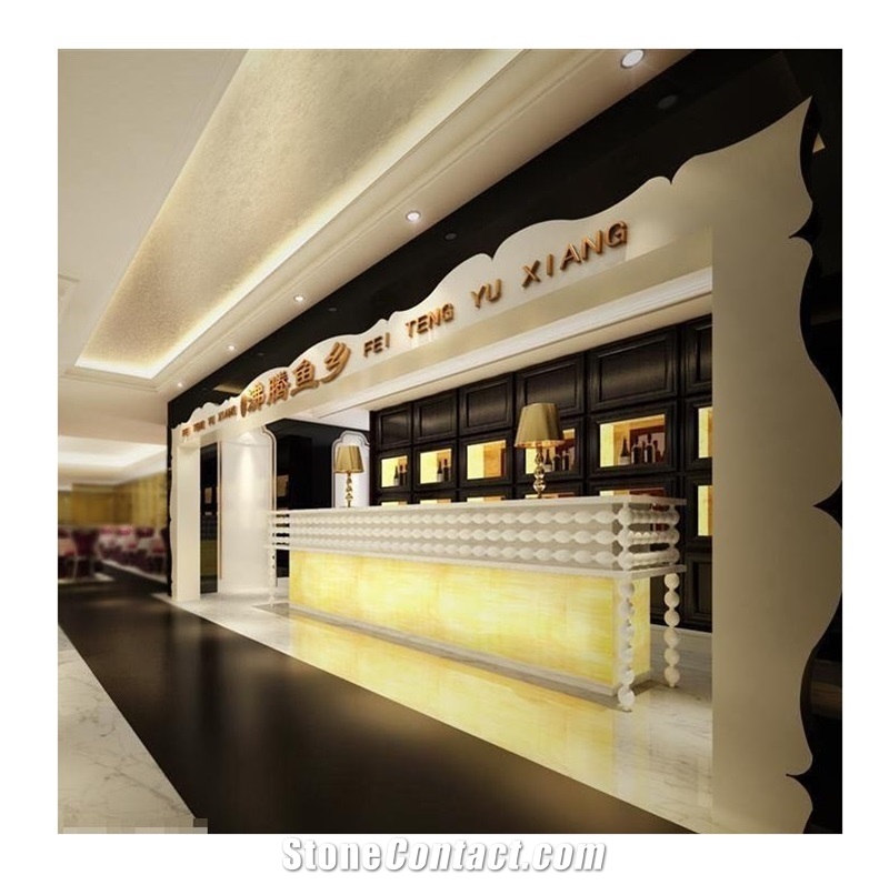 Modern Translucent Marble Led Restaurant Counter