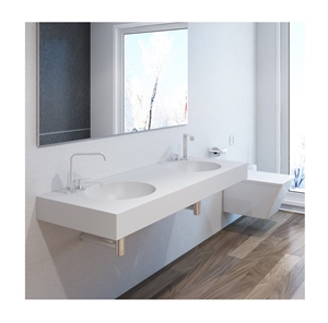 Modern White Acrylic Solid Surface Bathroom Sink