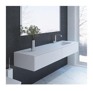 Modern White Acrylic Solid Surface Bathroom Sink