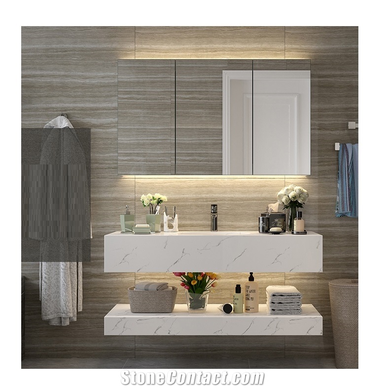 Modern White Acrylic Solid Surface Bathroom Sink